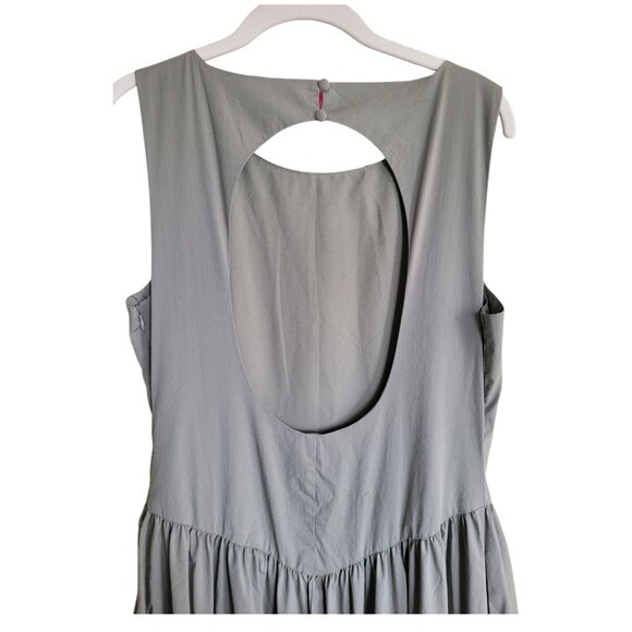 Camila Coelho Sage Green Midi Dress Bubble Hem Basque Waist Open Back Modern M - Picture 8 of 14